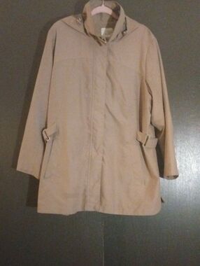 Blair Hooded Trench Coat in Tan